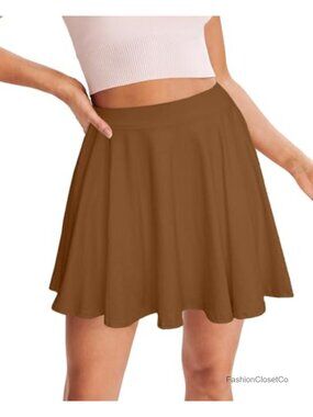High Waisted Mini Skater Skirt Pleated Flowy Ruffle Y2K